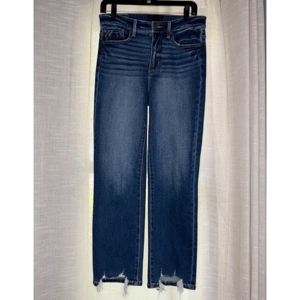 Buckle Black Fit No. 75 Cropped Straight Denim Jeans Frayed Dark Wash Size 26x28